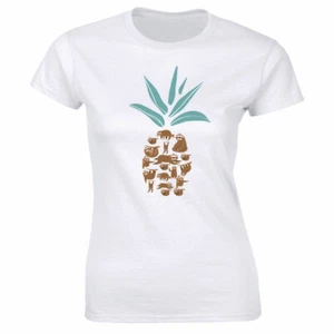 Cute Sloth Pineapple T-Shirt for Women - Picture 1 of 2