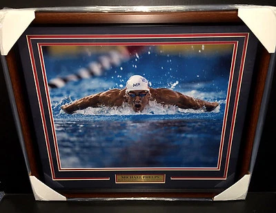 MICHAEL PHELPS OLYMPIC 23 GOLD MEDALS RECORD FRAMED 16X20 PHOTO USA  - Image 1 of 2