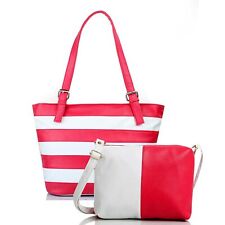 High Quality Women Handbag with Sling Bag (Set of 2) Pink-white Free Shipping US