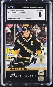 1993-1994 Pinnacle #221 Mario Lemieux (HOF) CGC 8 - Picture 1 of 2