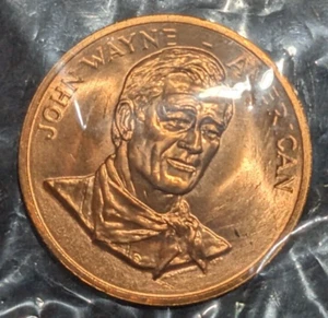 VINTAGE WESTERN JOHN WAYNE COLLECTIBLE COPPER COIN 1.25 INCHES - 97 - Picture 1 of 3