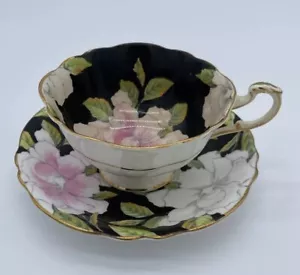 Vintage Paragon Pink Pollen Gardenia Flowers "To the Bride" Teacup & Saucer - Picture 1 of 11