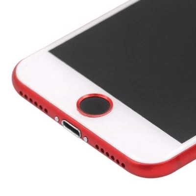 Apple iPhone 8 7 6S Plus 5S SE Alu Home Button Sticker Touch ID Ring Schwarz Rot - Bild 1 von 3