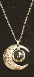  "J" Halskette Swing on the Moon "I love you to the moon & Back" silberfarben 16"   - Bild 1 von 12