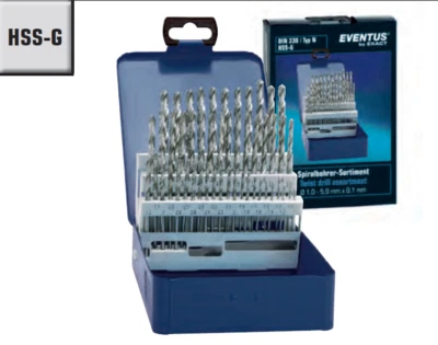Spiralbohrer Sets DIN 338 HSS-G Kegelmantelanschliff verschieden teilig 19-50tlg - Bild 1 von 2