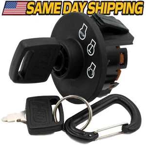 Starter Ignition Key Switch fits Toro 137-4100 w/ 2 Keys & Free Carabiner - Afbeelding 1 van 6
