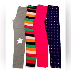 NWT 4 pieces spotted zebra girls leggings heart/star size girls 8 M - Picture 1 of 7