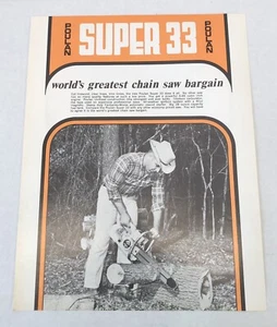 Vintage Poulan Chainsaw Sales Advertisement Single Page 1967 Super 33 - Picture 1 of 5