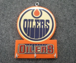Key Holder Edmonton Oilers Wall Mount 3 Hook Hockey NHL - Picture 1 of 2