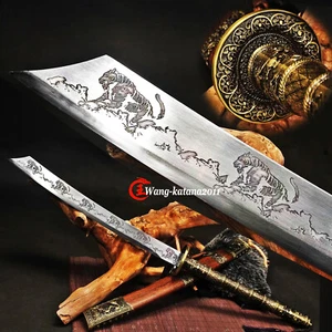 Espada de Ampliación Emperador Tigre Kangxi 39"" Dao Acero al Carbono Alto Acero Chino Palo de Rosa - Imagen 1 de 10