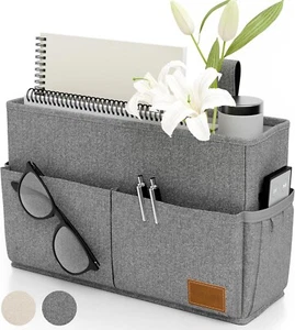 Großer Nachttisch Caddy mit Taschen & Flaschenhalter Organizer für Betten Rollstühle - Bild 1 von 9
