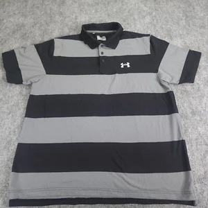 Under Armour Polo XL grau schwarz Colorblock Kurzarm HeatGear Polyester Golf - Bild 1 von 10