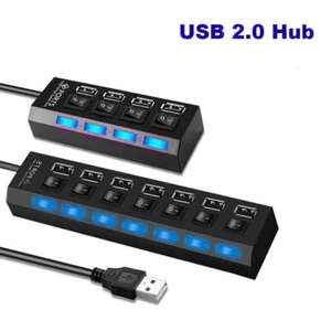 Expansion 7 Port Desktop 4 Port Extension USB Hub Splitter Extender Adapter - Photo 1/8