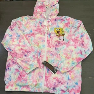 Members Only x Nickelodeon SpongeBob Tie Dye Übergangsjacke L Neu mit Etikett - Bild 1 von 8