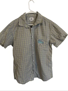 OBEY Herren grau grün Gavin kariert Bio Baumwolle Knopfleiste Hemd Größe Medium - Bild 1 von 12