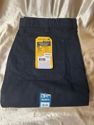 Новый!  CARHARTT 40 x 30 расслабленный крой холст Dungaree работы брюки черный - Изображение 1 из 4