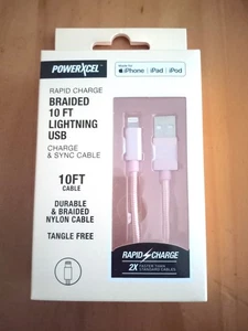 PowerXcel Rapid Charge Braided 10 FT Micro USB Charge Cable - Picture 1 of 4