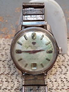 Vintage JULES JURGENSEN Swiss Automatic Incabloc , Date At 6 , For Restoration  - Picture 1 of 13
