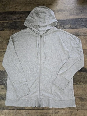 Sudadera con capucha Jones New York Sport gris con cremallera para mujer talla XL Foto 1 de 4