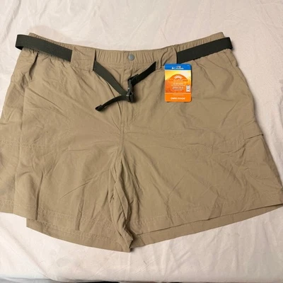 NUEVO CON ETIQUETAS Columbia Omni Tono Senderismo Pantalones Cortos Caqui Cinturón Mujeres XL Calce Regular Exterior Foto 1 de 4