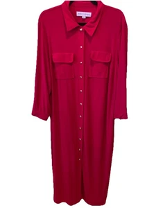 emma and michele dress Red Button Down 2x Xxl Z50 - Picture 1 of 13