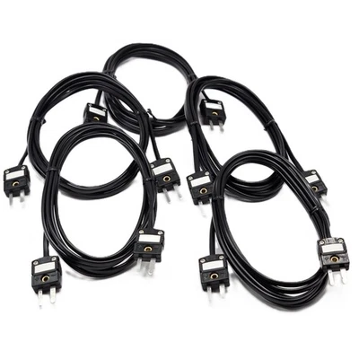 Cable de Extensión de Termopar, Tipo J, 2M, Mini Macho x Mini Macho | Paquete de 5 Foto 1 de 4