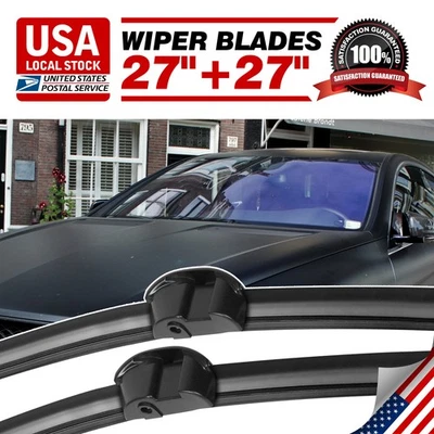 Juego de 2 limpiaparabrisas tamaño 27"+27" para Mercedes-Benz CL550 2007-2014 Foto 1 de 4