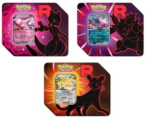 3 Pokemon Team Rocket EX Tin Bundle Persian Nidoking Mewtwo Factory Sealed - Bild 1 von 5