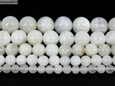 Natural White Moonstone Gemstone Round Beads 15.5'' 4mm 6mm 8mm 10mm 12mm 14mm 
