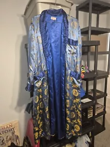 Vintage Longevity Chinese Blue Silk kimono robe Hangzhou - Picture 1 of 2