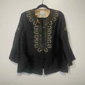 Linea by Louis Dell'Olio Vintage Blazer Jacke Seide verziert Perlen Small - Bild 1 von 7