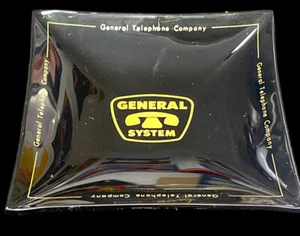 Cenicero Publicitario De Colección GENERAL PHONE COMP Tintado Negro Cuadrado - Imagen 1 de 8