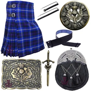 Scottish Tartan American Patriot Kilt Outfit für Männer \ Highland Kilt Set 7 Stück - Bild 1 von 3