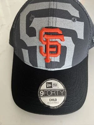 New Era 9Twenty NIÑO AJUSTABLE Gorra San Francisco SF Gigantes Sombrero Negro Foto 1 de 4