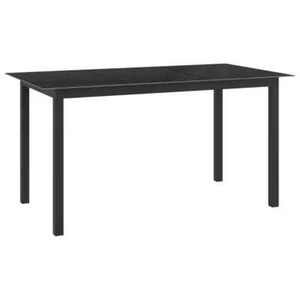 Rectangular Outdoor Dining Table with Aluminum Frame and Glass Top vidaXL - Picture 1 of 18