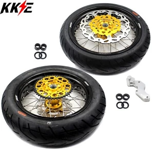 KKE 17" Supermoto Tires Wheels Rims Fit Suzuki RMZ450 2005-2024 RMZ250 2007-2024 - Picture 1 of 12