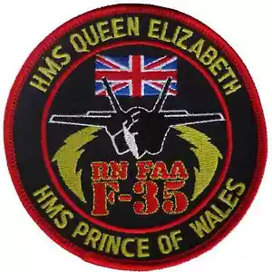 HMS Queen Elizabeth Prince of Wales F-35 Embroidered Patch Badge - MOD LICENSED - Picture 1 of 5