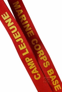 Marine Corps Neck Lanyard Strap Key Chain Keychain BASE CAMP LEJEUNE USMC - Picture 1 of 2