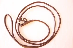 GENUINE LEATHER DOG SHOW/TRAINING SLIP LEAD with LEATHER PUSH DOWN (6 Ft) - Picture 1 of 9