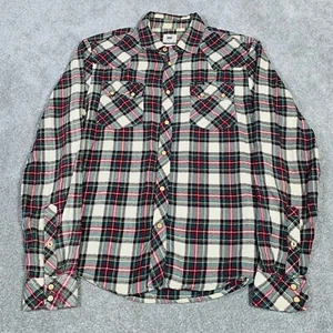 LEE Western Shirt Men’s Small Slim Fit Check Pearl Snap Pockets Red Lumberjack - Picture 1 of 20