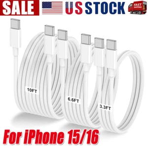 Wholesale USB-C to USB-C Cable Fast Charge Cord For iPhone16/15/Plus/ProMax/iPad - Picture 1 of 11