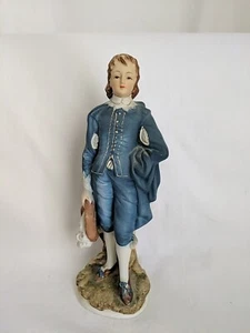 Blue Boy Figure Lefton China Hand Painted Limited Edition Bisque KW387 - Picture 1 of 7
