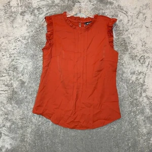 Women Classic Girly Pleated Ruffle Lightweight Stretch Sleeveless Top S NWT - Picture 1 of 11