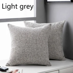 2X Large Plain Linen Cushion Covers Pillow Cases Home Sofa Car Bed Decor Modern - Picture 1 of 16