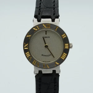 Corum Romulus Women's Watch Quartz 26MM Steel/Gold With Leather Band Wrist Watch - Picture 1 of 10