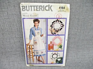 Butterick 4164 Crafts Pattern Wendy Everett Wreaths Apron Jacket Cow Pig Sheep - Picture 1 of 8