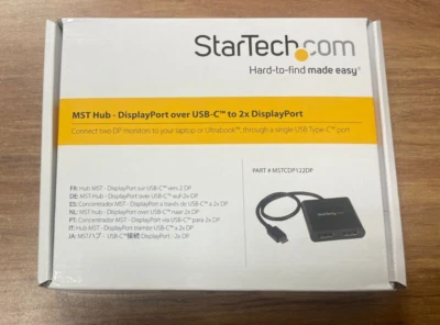 New Startech.com MSTCDP122DP MST Hub DisplayPort over USB-C to 2x DP - Image 1 of 2