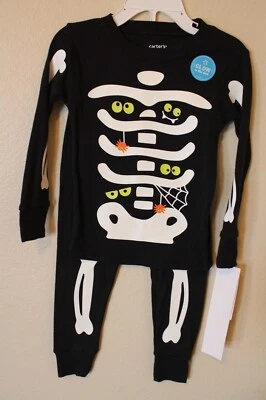 Carter's Halloween Brilla en la Oscuridad Esqueleto Pijama Bebé Niño 24 Meses NUEVO Foto 1 de 2