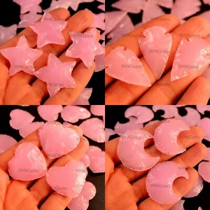 10pcs each Rose Quartz Star Heart Arrowhead Carving Gemstone For Jewelry Making - Picture 1 of 16