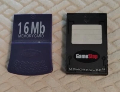 (2) GameCube Memory Cards ~ Intel 16 Mb & GameStop 1x (59 Block) ~ NINTENDO GC - Image 1 of 2
